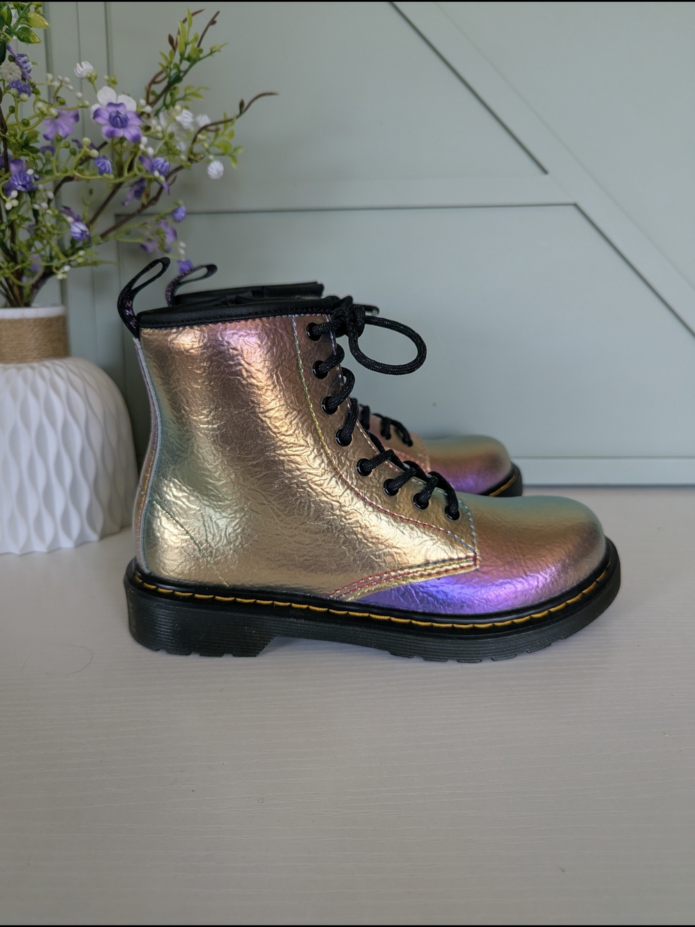Dr. Martens Women's Iridescent Lace-Up Ankle Boots - Picture 3 of 11